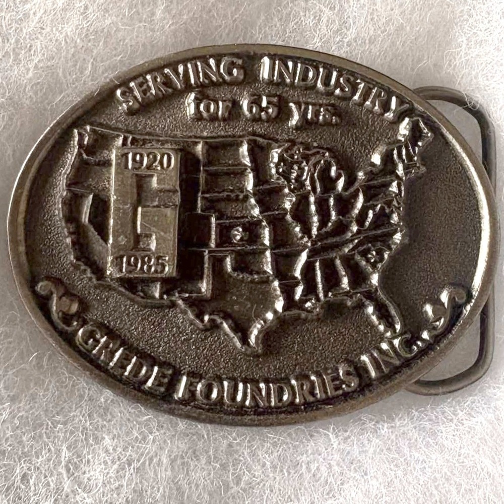Vintage Grede Foundries Inc 65th Anniversary Belt Buckle 1985 Limited 098/200